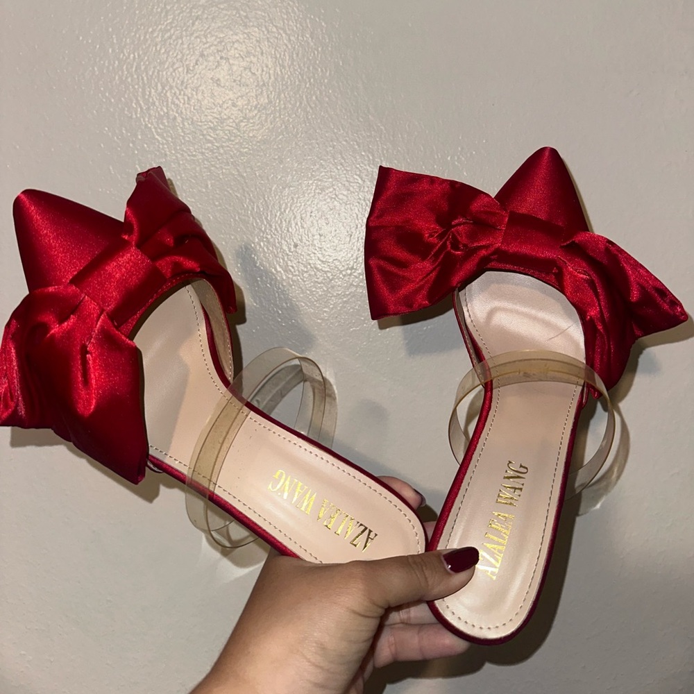 Azalea Wang Red Bow Heels